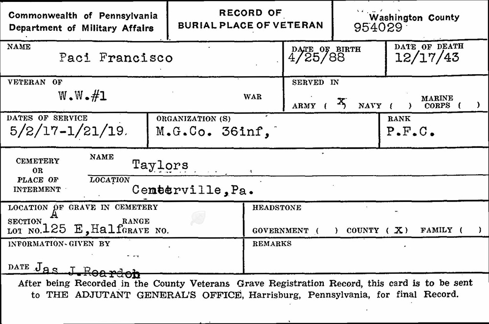 veteran burial